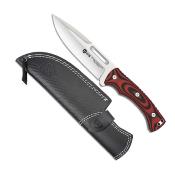 Couteau K25 32684 rouge-noir lame 15 cm