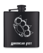Flasque à alcool noir acier inox 6 Oz 170 ml American Fist
